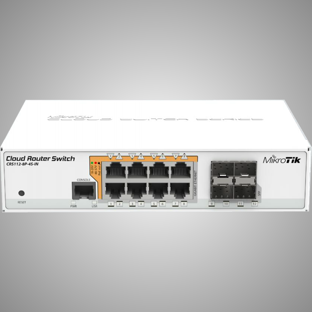 Cloud Router Switch CRS112-8P-4S  Poe ,Fiber Switch