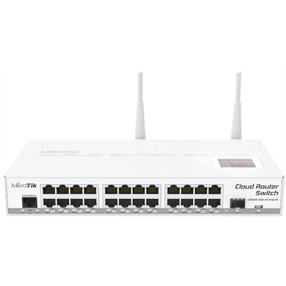 Cloud Router Switch L3 / 24 Port Gigabit 1 SFP 2.4Ghz Wireless CRS125-24G-1S-2HnD-IN
