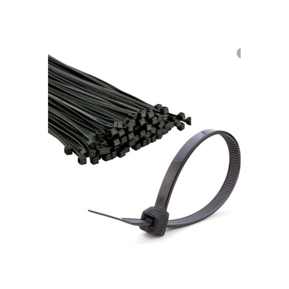 CMSOLAR Kablo Bağı Cırt Kelepçe 4,8X400 100 Adet Siyah Nylon 6.6 