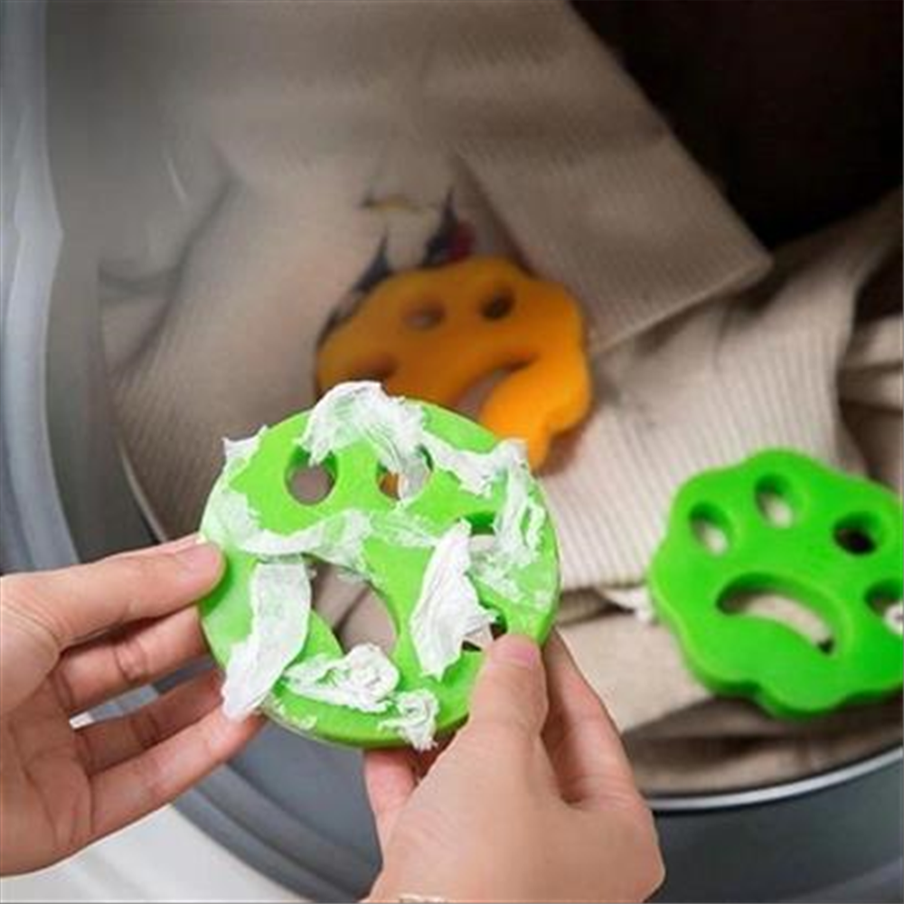 ShopZum 2 Adet Evcil Hayvanlar ve Çamaşır Makinesi İçin Pati Şekilli Renkli Tüy Temizleme Aparatı